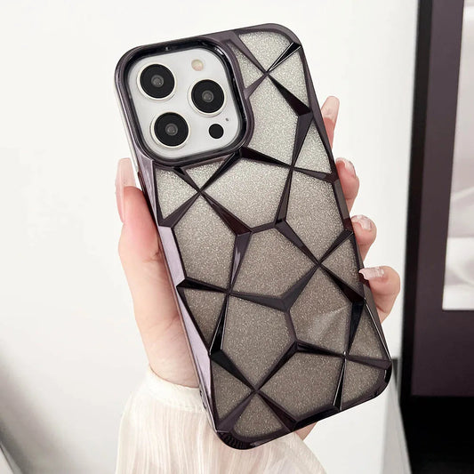 LuxuryKase LK079 Geometric Shape Diamond Mesh Pattern Case Cover for iPhone