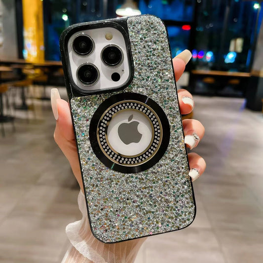 LuxuryKase LK083 Sparkling Powder Mag-Safe Wireless Charging Case for iPhone