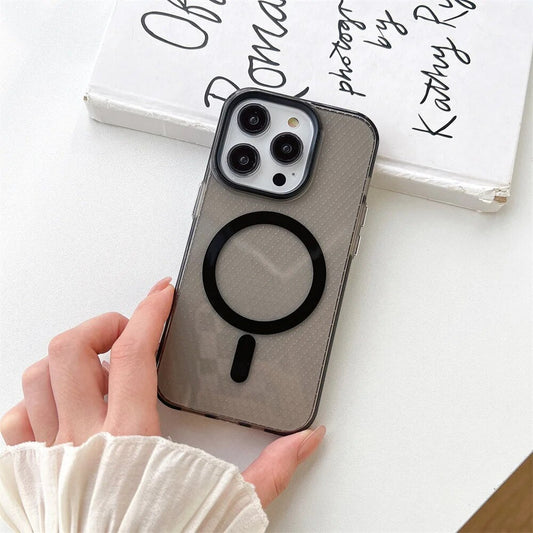 LuxuryKase LK085 Beehive Texture Magnetic Mag-Safe Wireless Charging Case Cover For iPhone