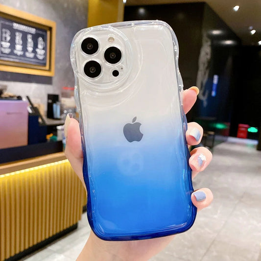 LuxuryKase LK095 Gradient Wave Edge Pattern Soft Case Cover For iPhone