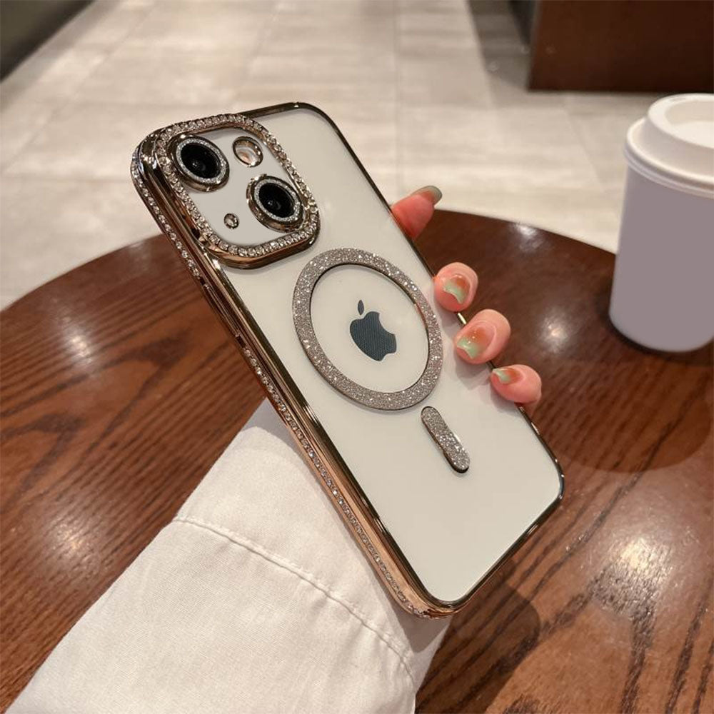 LuxuryKase LK082 Glitter Diamond Wireless Charging Magnetic Mag-safe Case for iPhone