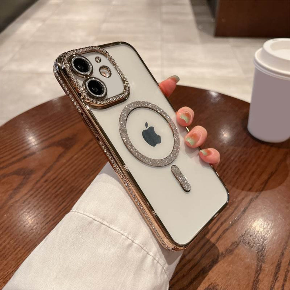 LuxuryKase LK082 Glitter Diamond Wireless Charging Magnetic Mag-safe Case for iPhone