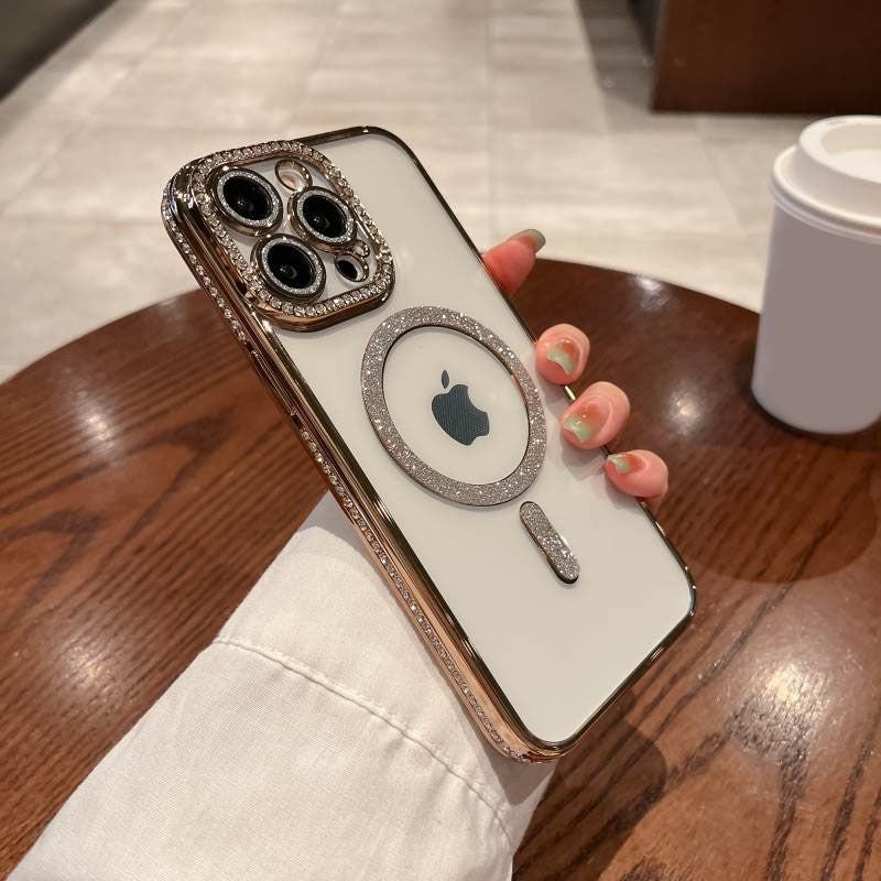 LuxuryKase LK082 Glitter Diamond Wireless Charging Magnetic Mag-safe Case for iPhone