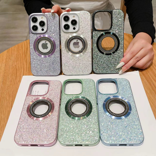 LuxuryKase LK083 Sparkling Powder Mag-Safe Wireless Charging Case for iPhone