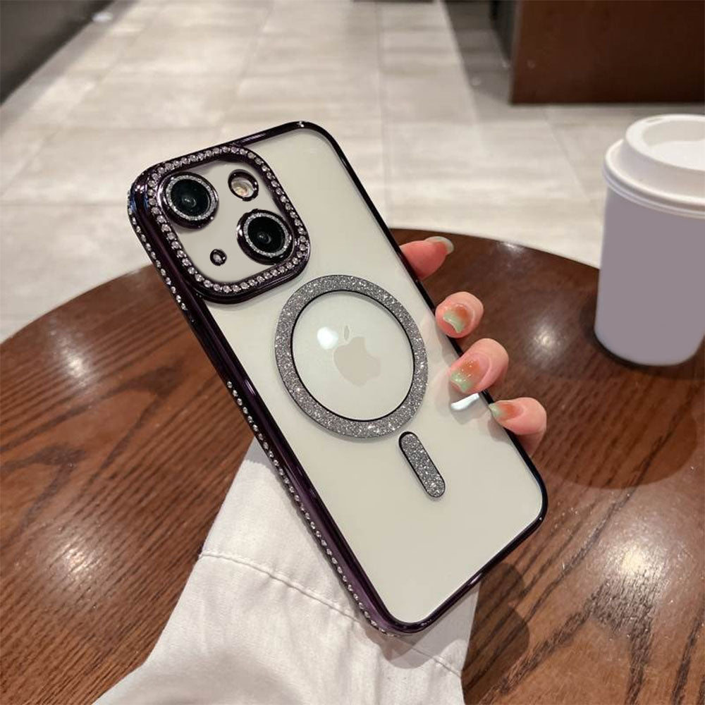 LuxuryKase LK082 Glitter Diamond Wireless Charging Magnetic Mag-safe Case for iPhone