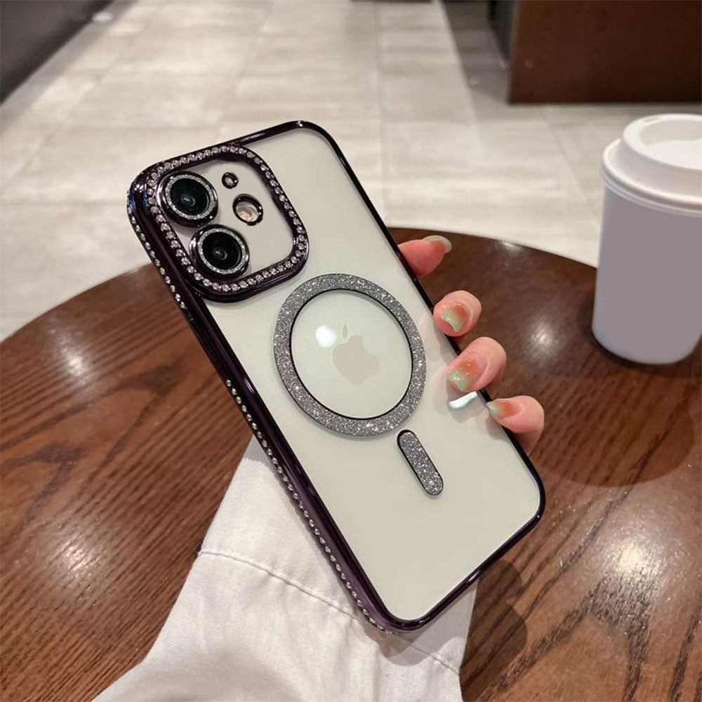 LuxuryKase LK082 Glitter Diamond Wireless Charging Magnetic Mag-safe Case for iPhone