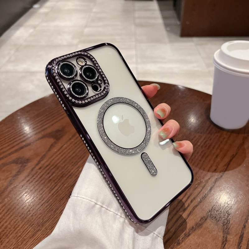 LuxuryKase LK082 Glitter Diamond Wireless Charging Magnetic Mag-safe Case for iPhone