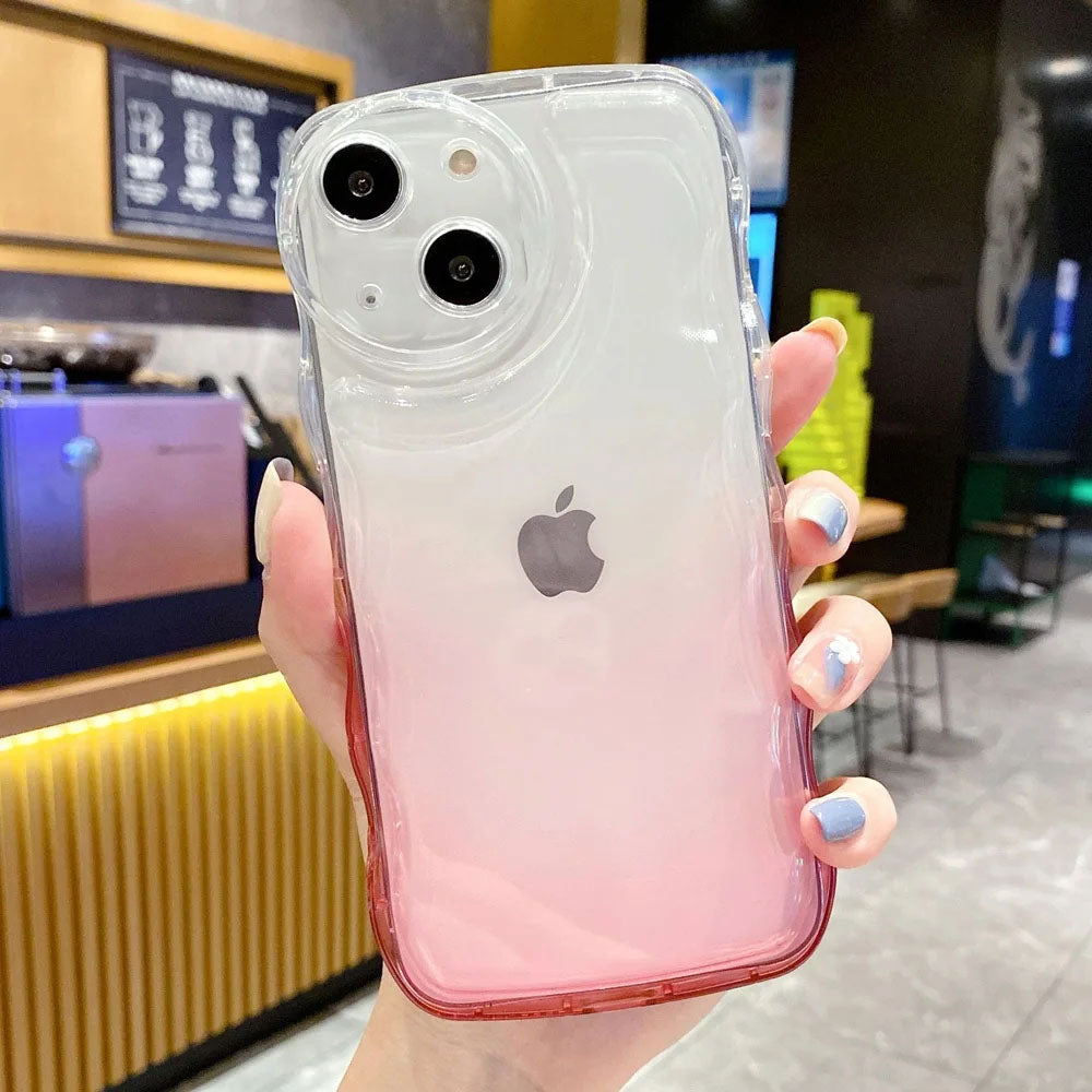 LuxuryKase LK095 Gradient Wave Edge Pattern Soft Case Cover For iPhone