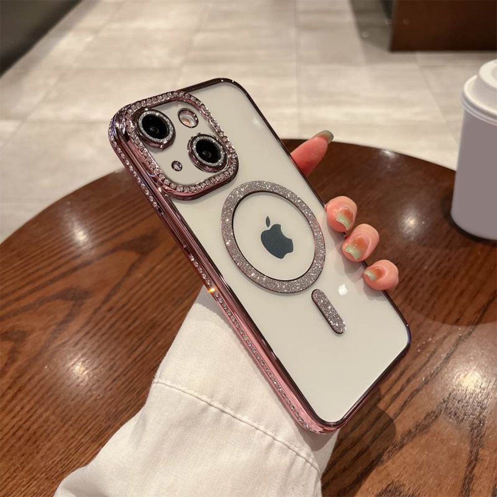 LuxuryKase LK082 Glitter Diamond Wireless Charging Magnetic Mag-safe Case for iPhone
