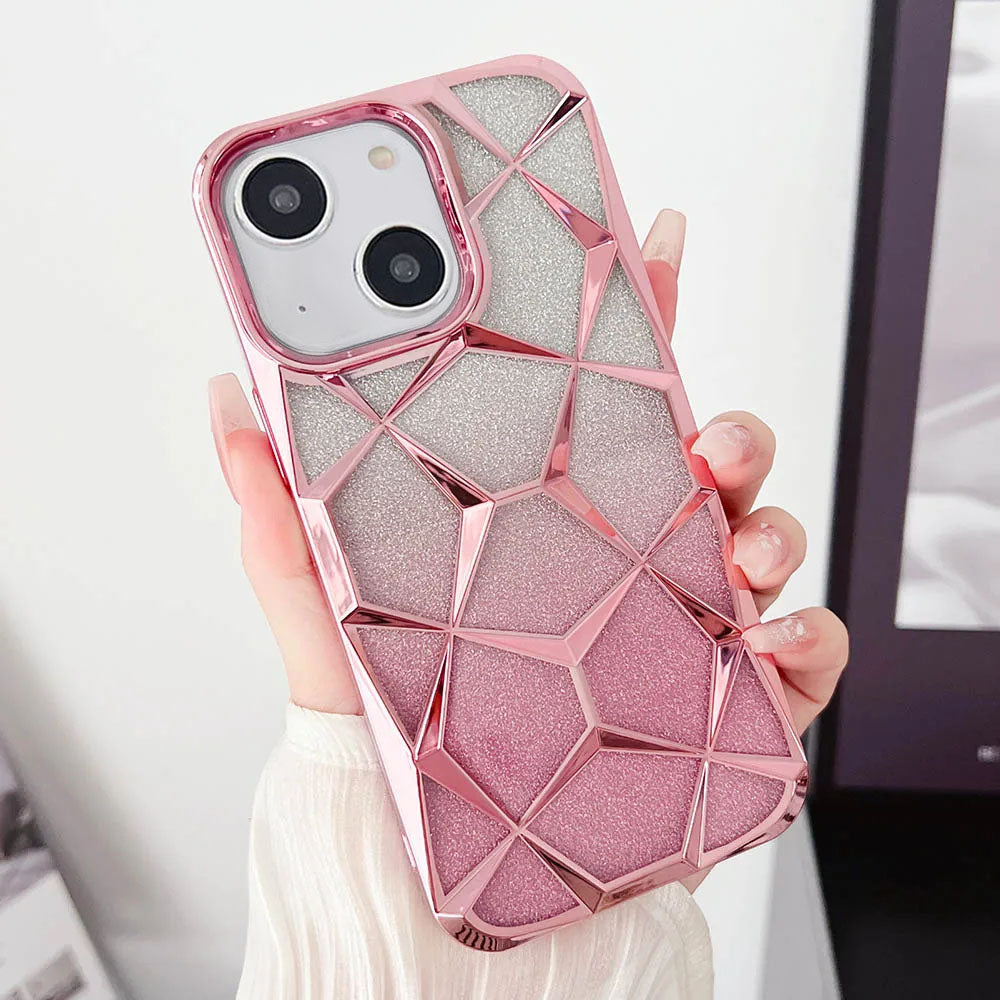 LuxuryKase LK079 Geometric Shape Diamond Mesh Pattern Case Cover for iPhone