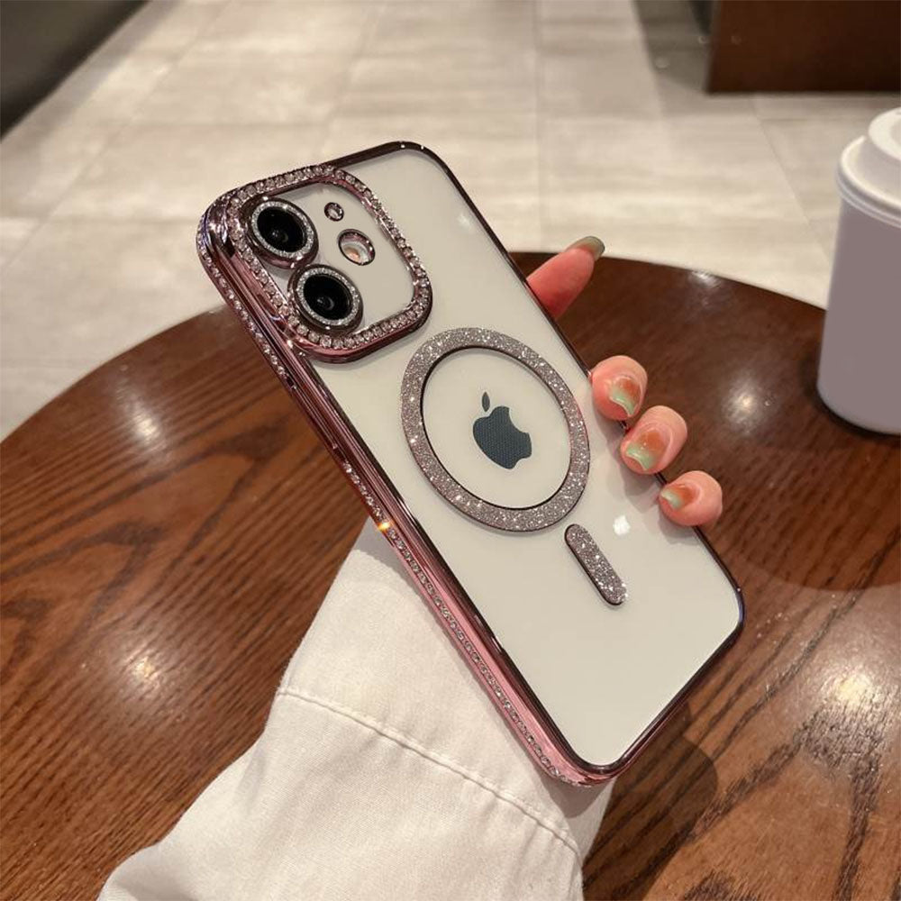 LuxuryKase LK082 Glitter Diamond Wireless Charging Magnetic Mag-safe Case for iPhone