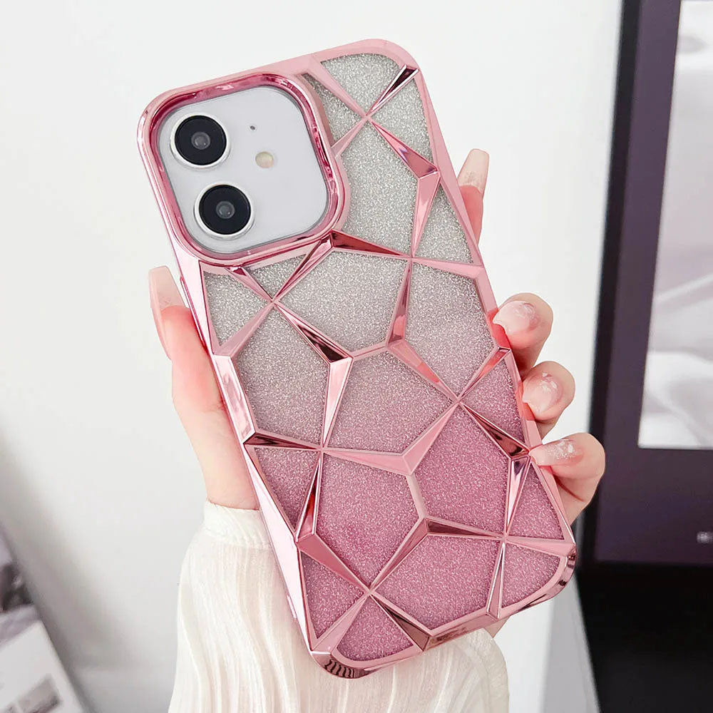 LuxuryKase LK079 Geometric Shape Diamond Mesh Pattern Case Cover for iPhone