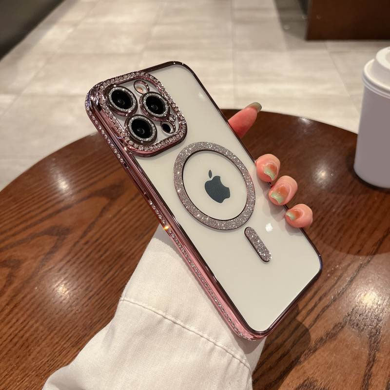 LuxuryKase LK082 Glitter Diamond Wireless Charging Magnetic Mag-safe Case for iPhone