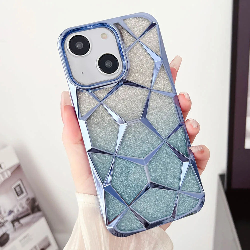 LuxuryKase LK079 Geometric Shape Diamond Mesh Pattern Case Cover for iPhone
