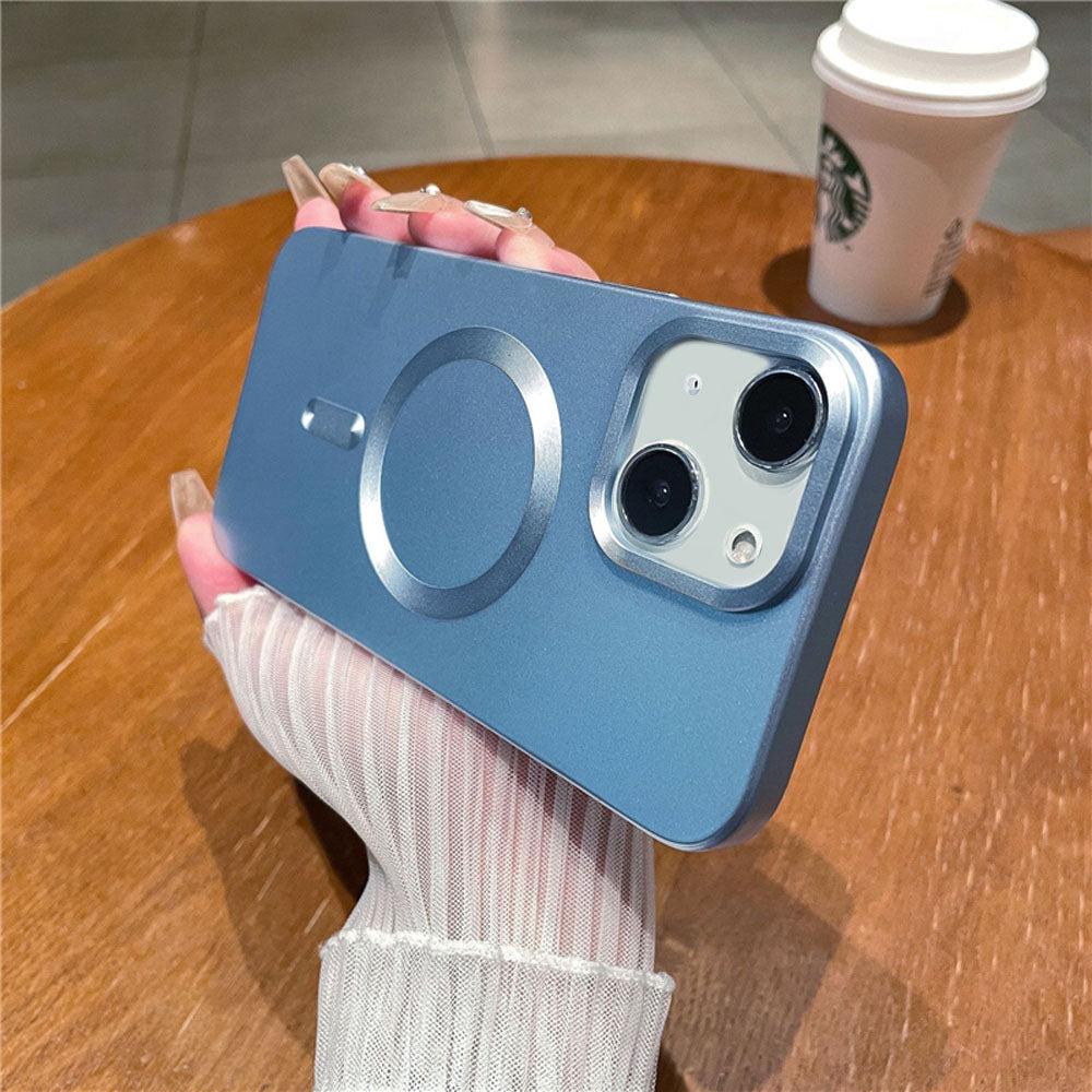 LuxuryKase LK101 Matte CD Print Magnetic Wireless Charging Mag-Safe Case with Camera Len Protection For Iphone