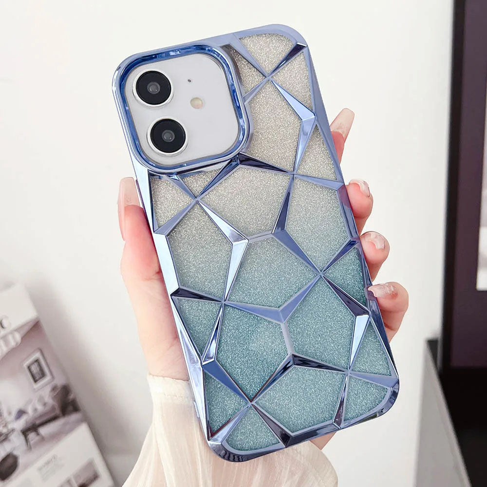 LuxuryKase LK079 Geometric Shape Diamond Mesh Pattern Case Cover for iPhone