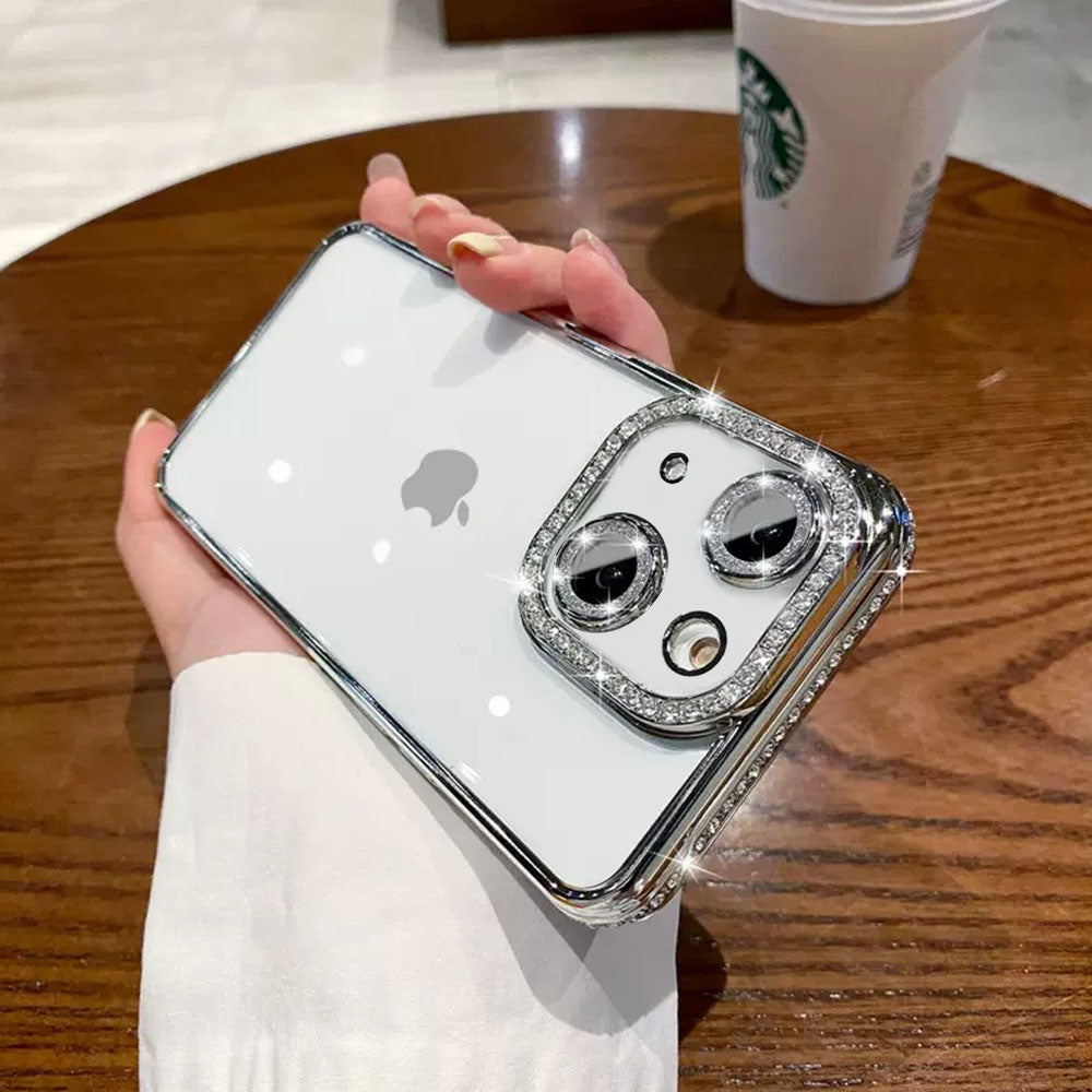 LuxuryKase Plating Glitter Diamond Transparent Shockproof Case For Iphone