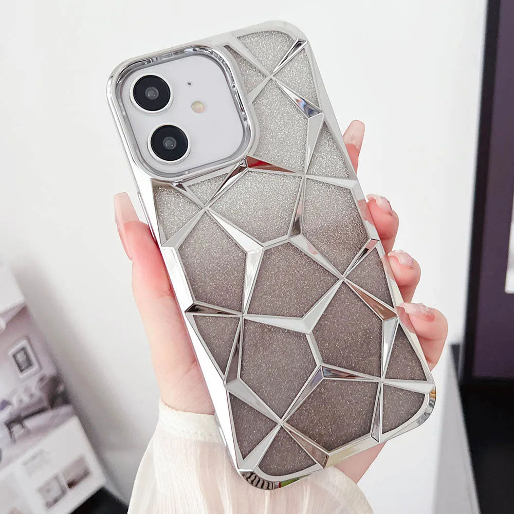 LuxuryKase LK079 Geometric Shape Diamond Mesh Pattern Case Cover for iPhone