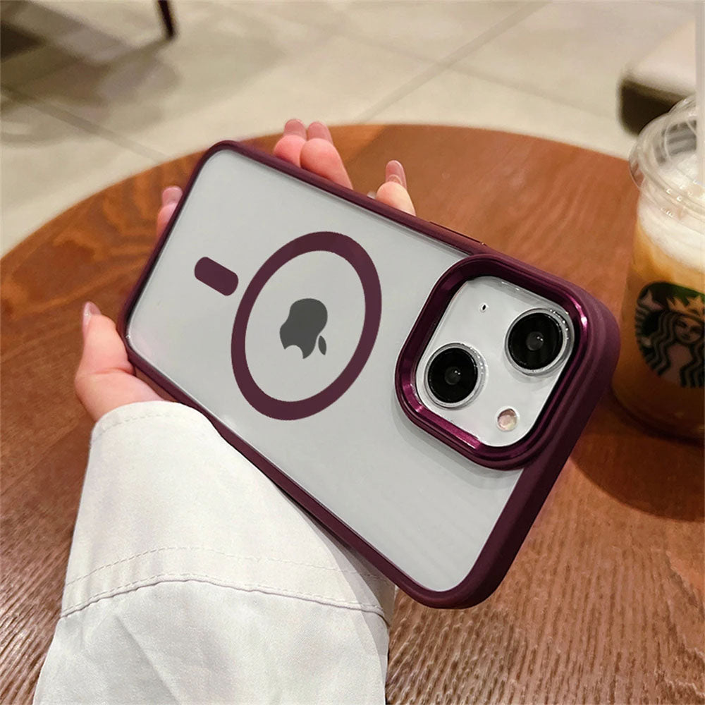 LuxuryKase LK096 Mag-Safe Magnetic Wireless Charging Lens Protector Case Cover for iPhone