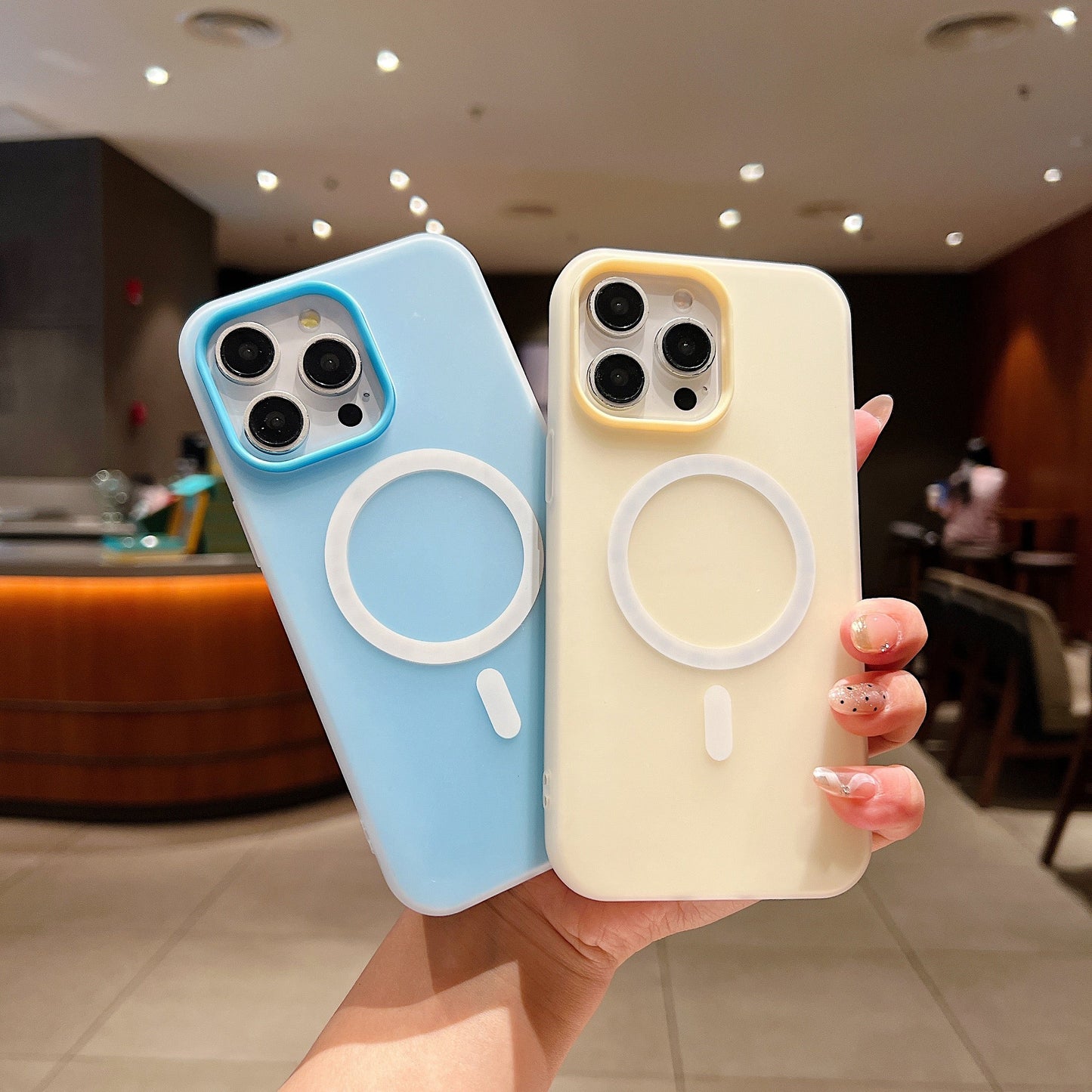 LuxuryKase Magnetic Silicone Candy Case | Mag-Safe Compatible | Slim Protective Case | Lightweight & Flexible | Wireless Charging | Soft Matte Finish For iPhone