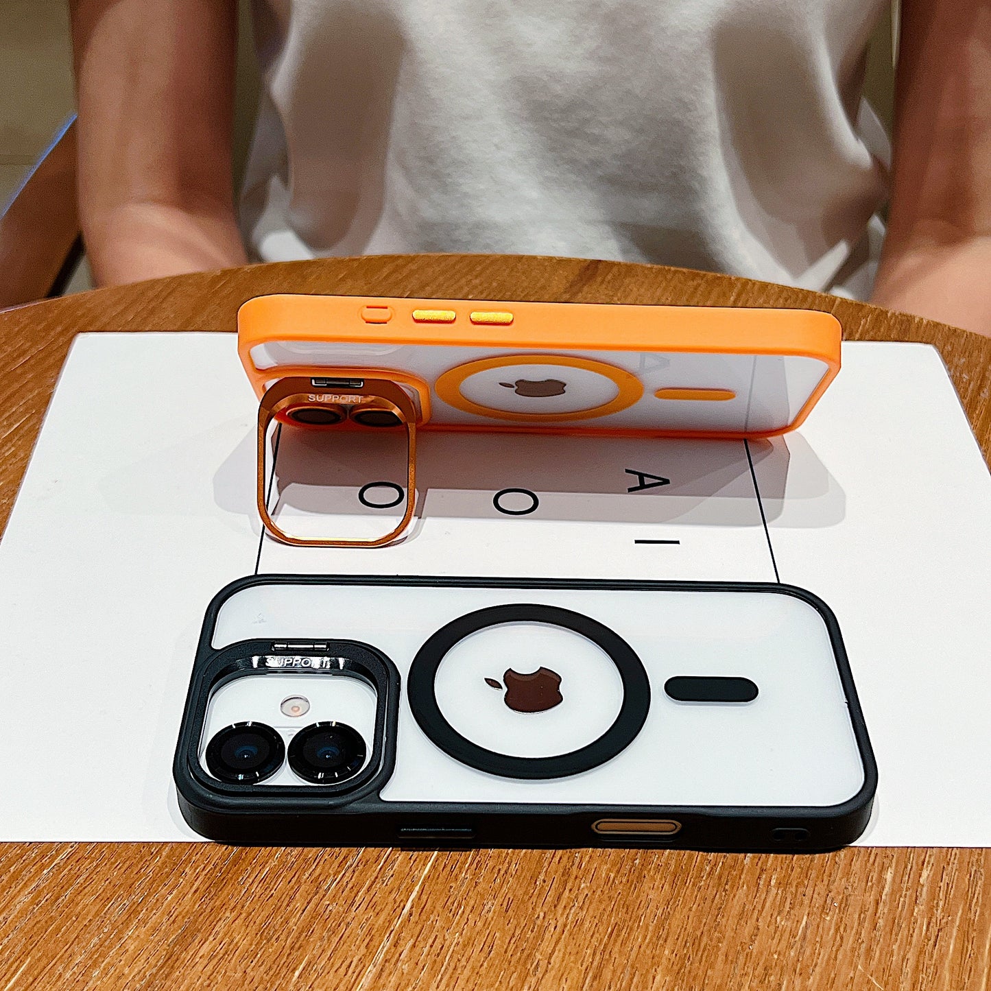 LuxuryKase LK174 Magnetic Mag-Safe Stand Lens Protector Case Cover For iPhone