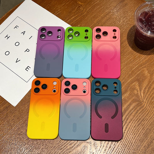 LuxuryKase Gradient Mag-Safe Case | Soft Silicone Shockproof Cover with Camera Protection | Slim Lightweight Design | Smooth Touch & Durable For iPhone 17 Series