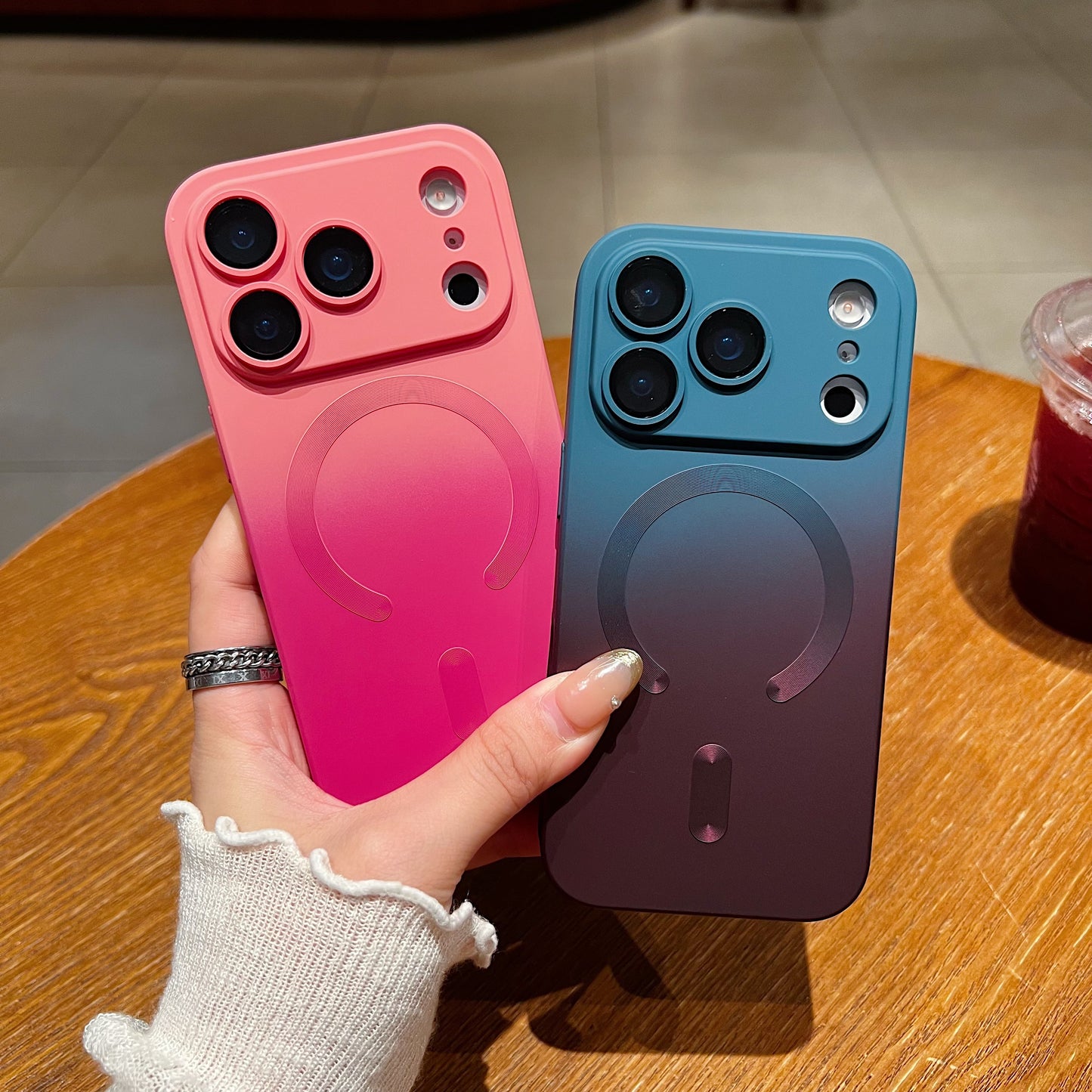 LuxuryKase Gradient Mag-Safe Case | Soft Silicone Shockproof Cover with Camera Protection | Slim Lightweight Design | Smooth Touch & Durable For iPhone 17 Series