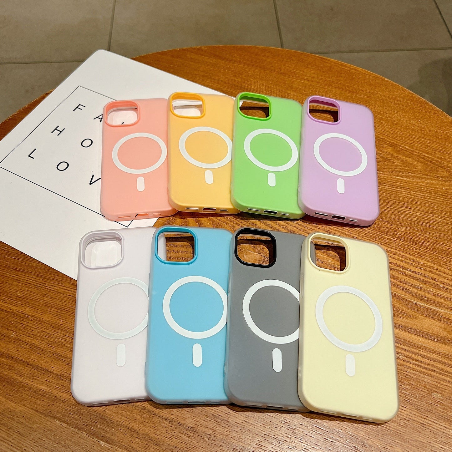 LuxuryKase Magnetic Silicone Candy Case | Mag-Safe Compatible | Slim Protective Case | Lightweight & Flexible | Wireless Charging | Soft Matte Finish For iPhone