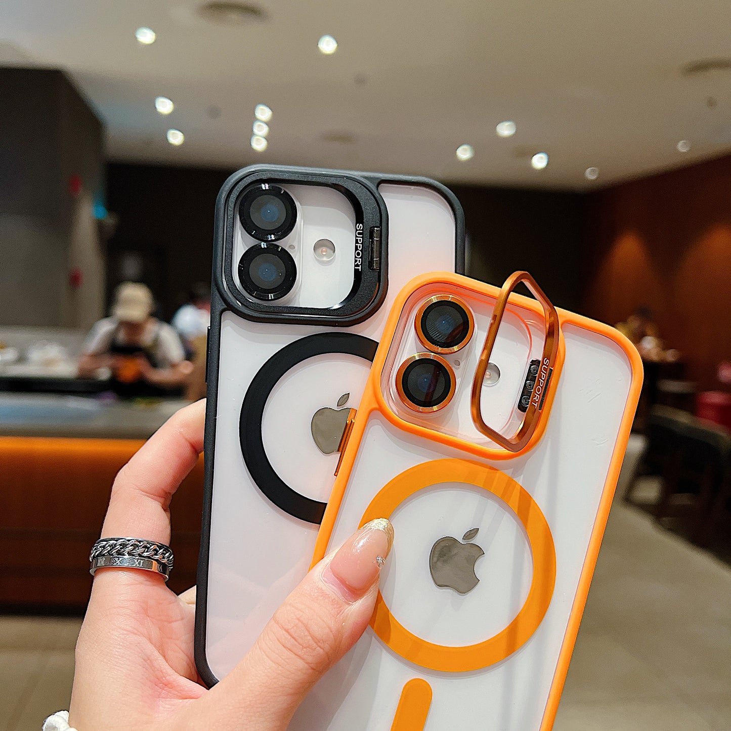LuxuryKase LK174 Magnetic Mag-Safe Stand Lens Protector Case Cover For iPhone