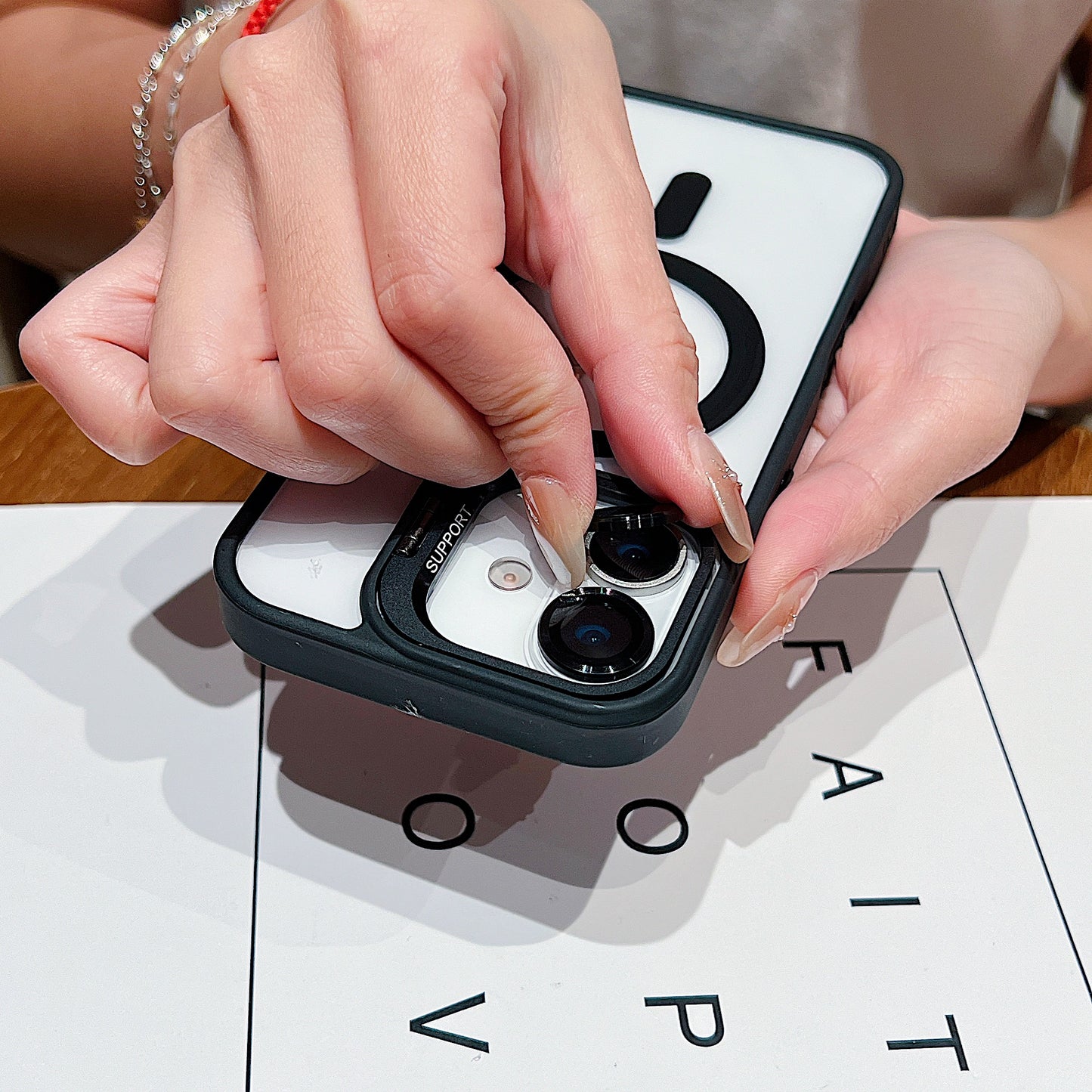 LuxuryKase LK174 Magnetic Mag-Safe Stand Lens Protector Case Cover For iPhone