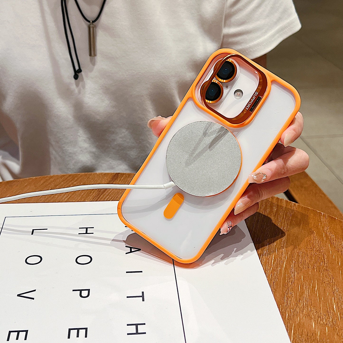 LuxuryKase LK174 Magnetic Mag-Safe Stand Lens Protector Case Cover For iPhone