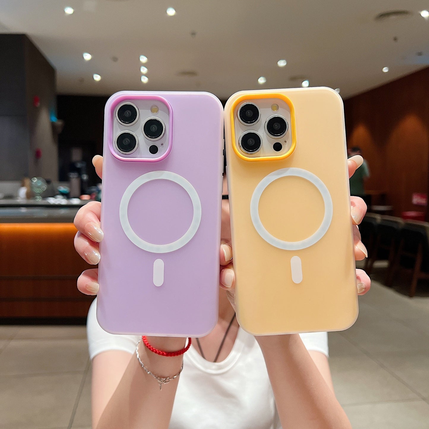 LuxuryKase Magnetic Silicone Candy Case | Mag-Safe Compatible | Slim Protective Case | Lightweight & Flexible | Wireless Charging | Soft Matte Finish For iPhone