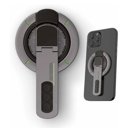 US LITE 360° Magnetic Mobile Stand with Fidget Button Grip | Foldable Kickstand Holder | Adjustable Viewing Angles | Dual Magnet Mount | Soft Silicone Grip Loop for All Smartphones