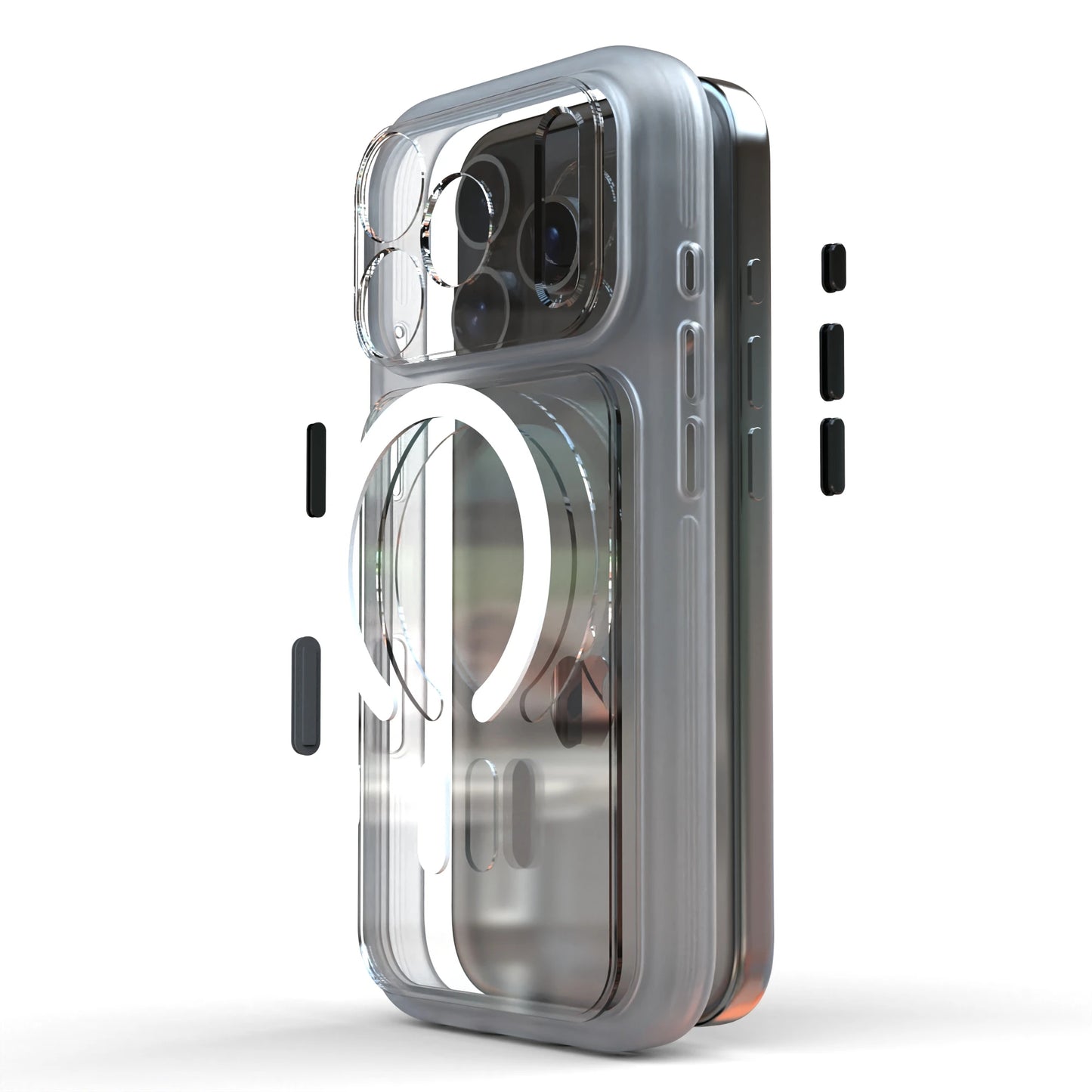 LuxuryKase Ultra-Hybrid MagSafe Clear Case | Crystal Transparent Back | Soft TPU Bumper & Hard PC Back | 360° Slim Shockproof Protection | Metallic Finish Buttons For iPhone 17 & 17 Pro Series