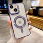 LuxuryKase Transparent Back Cover with Shimmer MagSafe Ring | Soft TPU Case | Stylish Shockproof Protective Mobile Case with Premium Finish For iPhone 15 & 16 Series