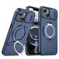 LuxuryKase Shockproof Magnetic Case with Slide Camera Cover | 360° Rotating Ring Kickstand | Mag-Safe Compatible | Rugged Armor Protection For iPhone Series