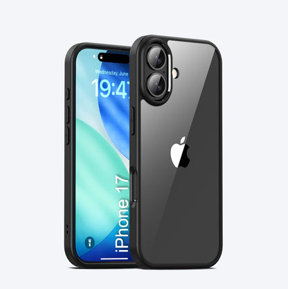 LuxuryKase Hybrid Transparent Shockproof Case | Reinforced Airbag Corners | Soft TPU Frame | Clear Hard PC Back | Anti-Yellowing | Slim Bumper Cover For iPhone