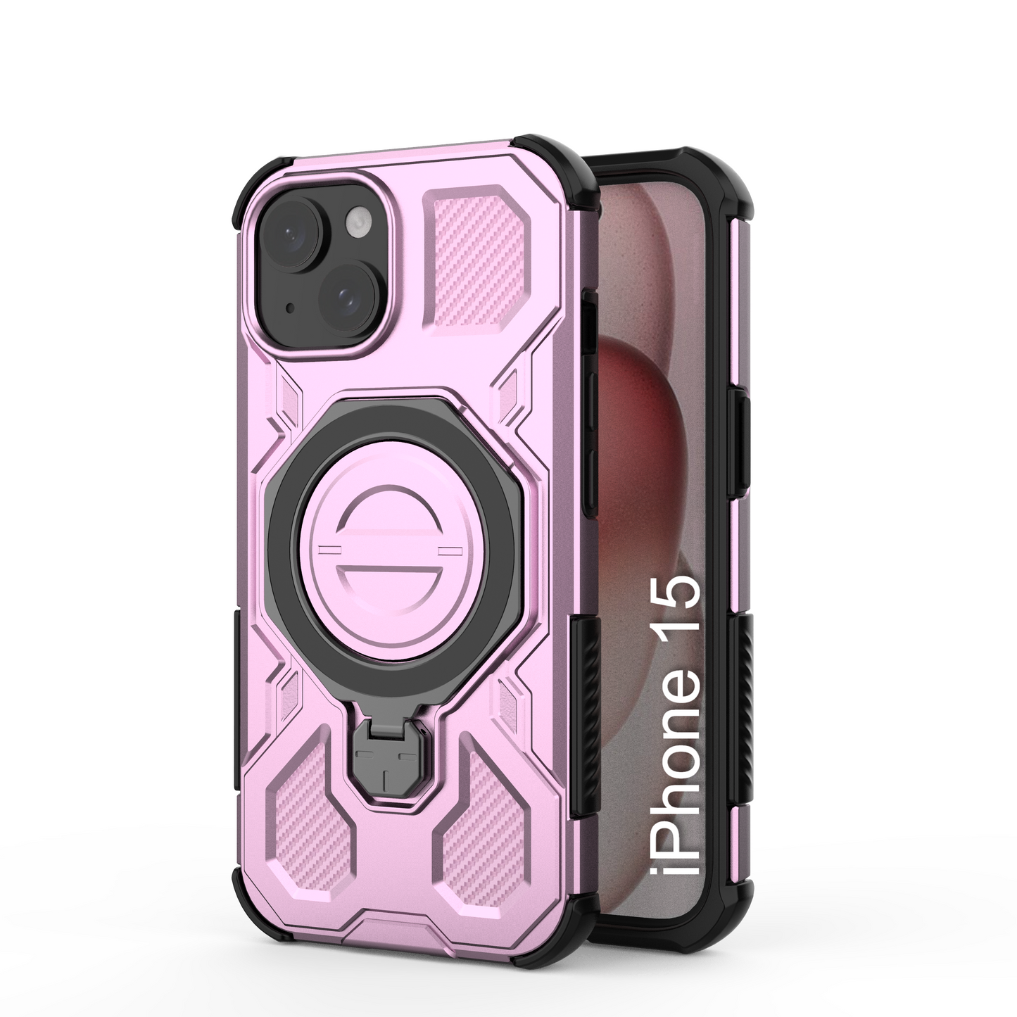 LuxuryKase Armour Ring Stand Case | 360° Rotating Kickstand | Heavy Duty Protection | Rugged Hybrid TPU+PC Design | Camera Protection | MagSafe Compatible For iPhone & Samsung Series