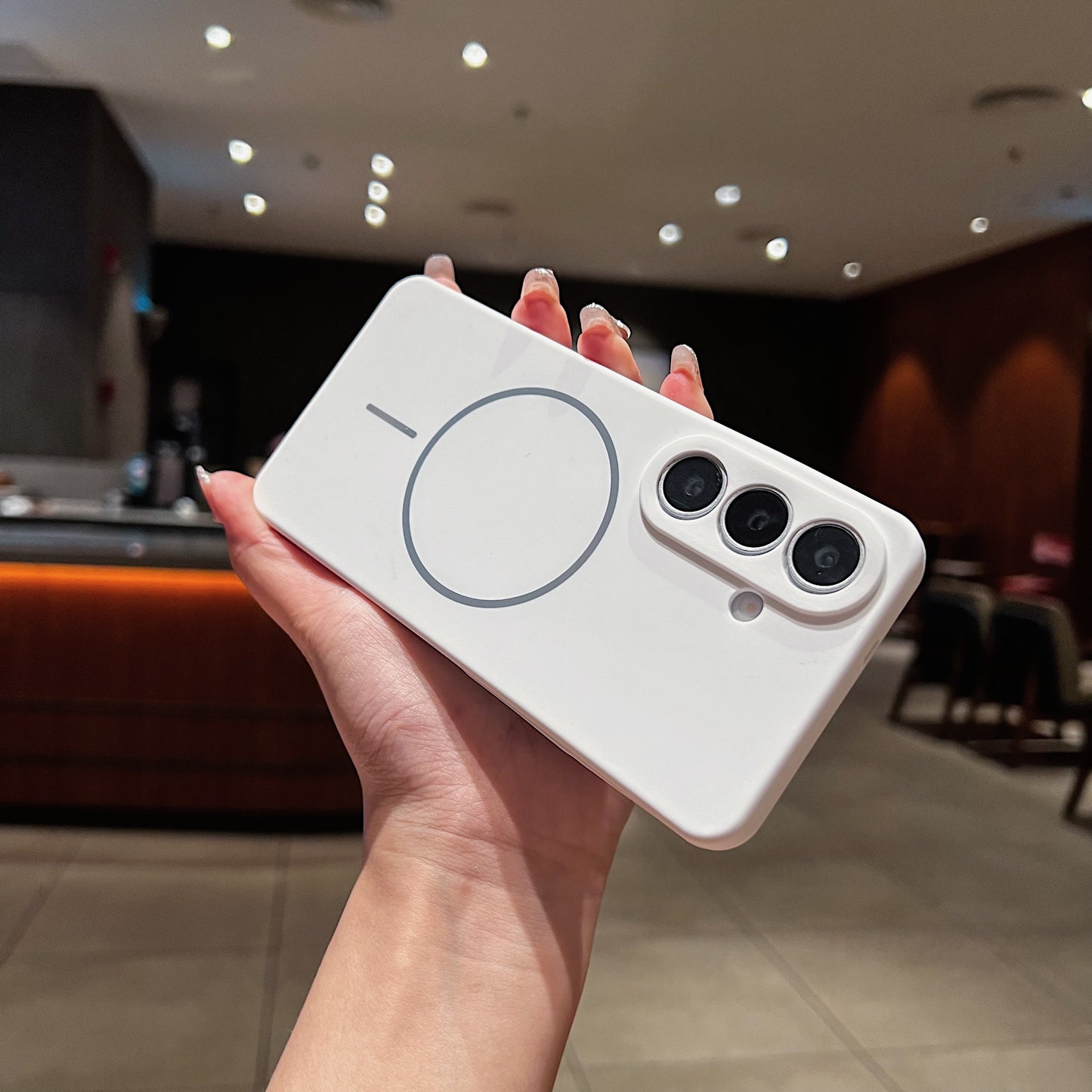 LuxuryKase Silicone Magnetic Case with Soft Microfiber Lining | Mag-Safe Support | Shockproof Protective Cover | Precise Cutouts | Slim Fit Design For iPhone