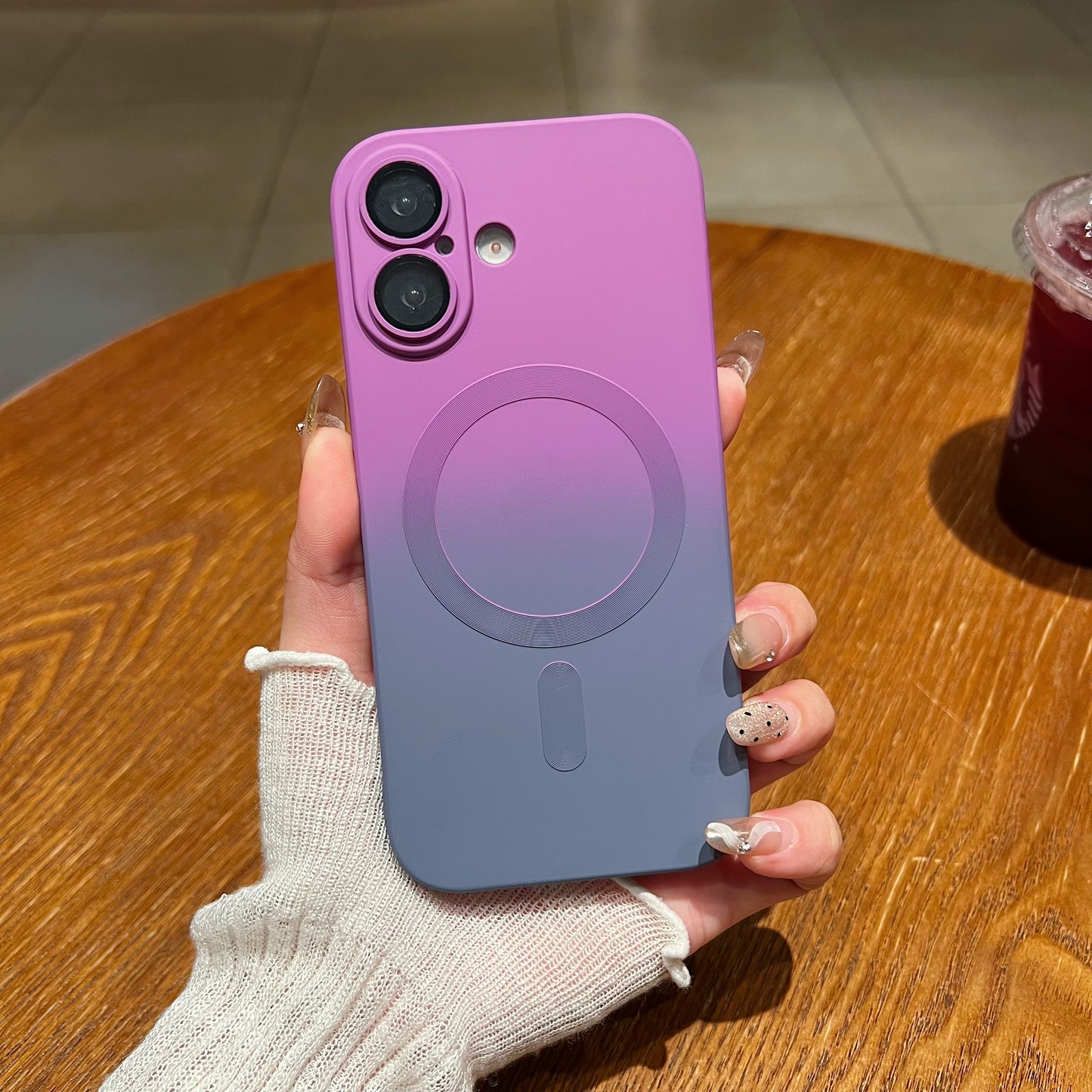 LuxuryKase Gradient Mag-Safe Case | Soft Silicone Shockproof Cover with Camera Protection | Slim Lightweight Design | Smooth Touch & Durable For iPhone