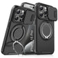 LuxuryKase Shockproof Magnetic Case with Slide Camera Cover | 360° Rotating Ring Kickstand | Mag-Safe Compatible | Rugged Armor Protection For iPhone Series