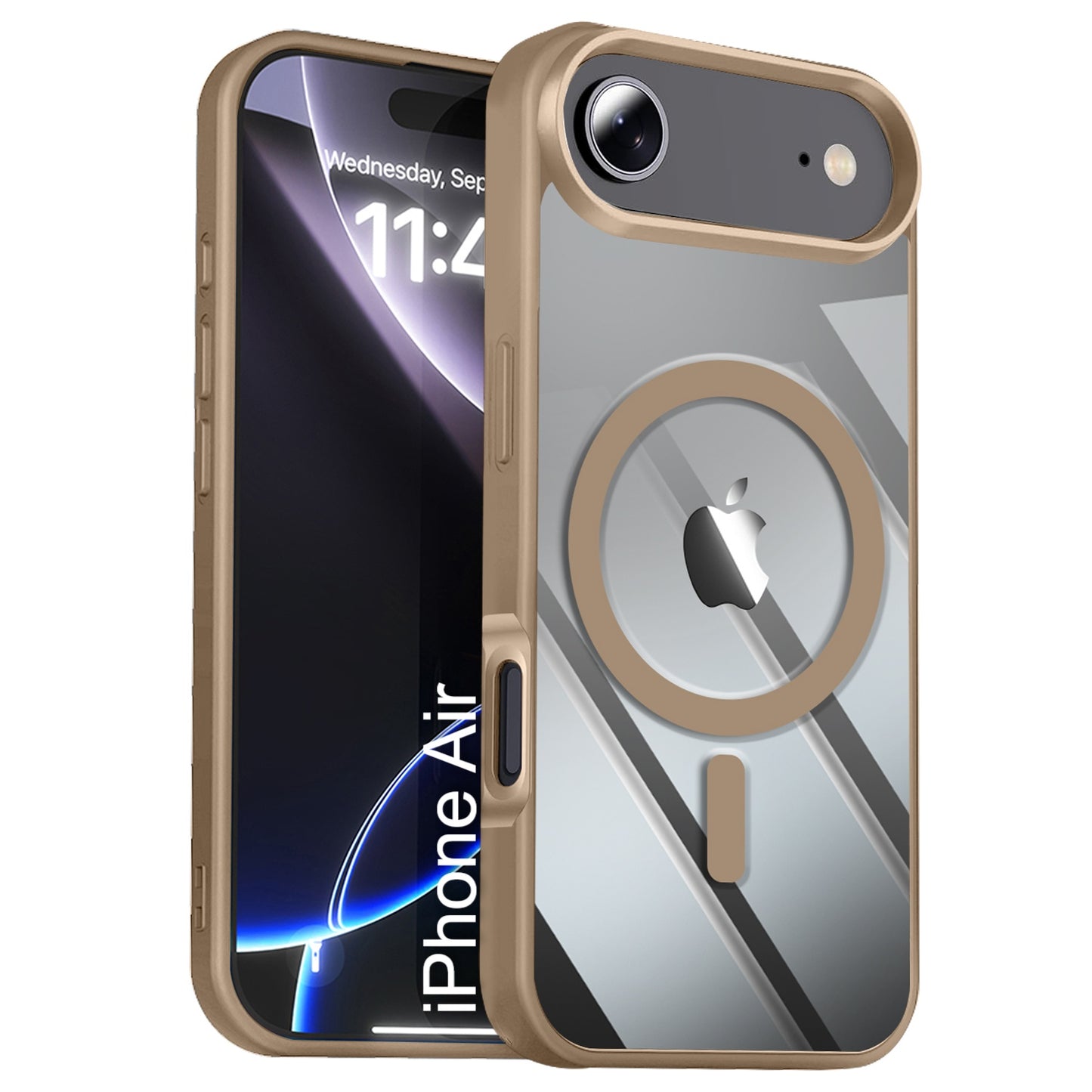 LuxuryKase Mag-Safe Compatible Transparent Back Case with Shockproof Bumper | Raised Camera Protection | Slim Fit Design | Wireless Charging Support For iPhone & Samsung Series