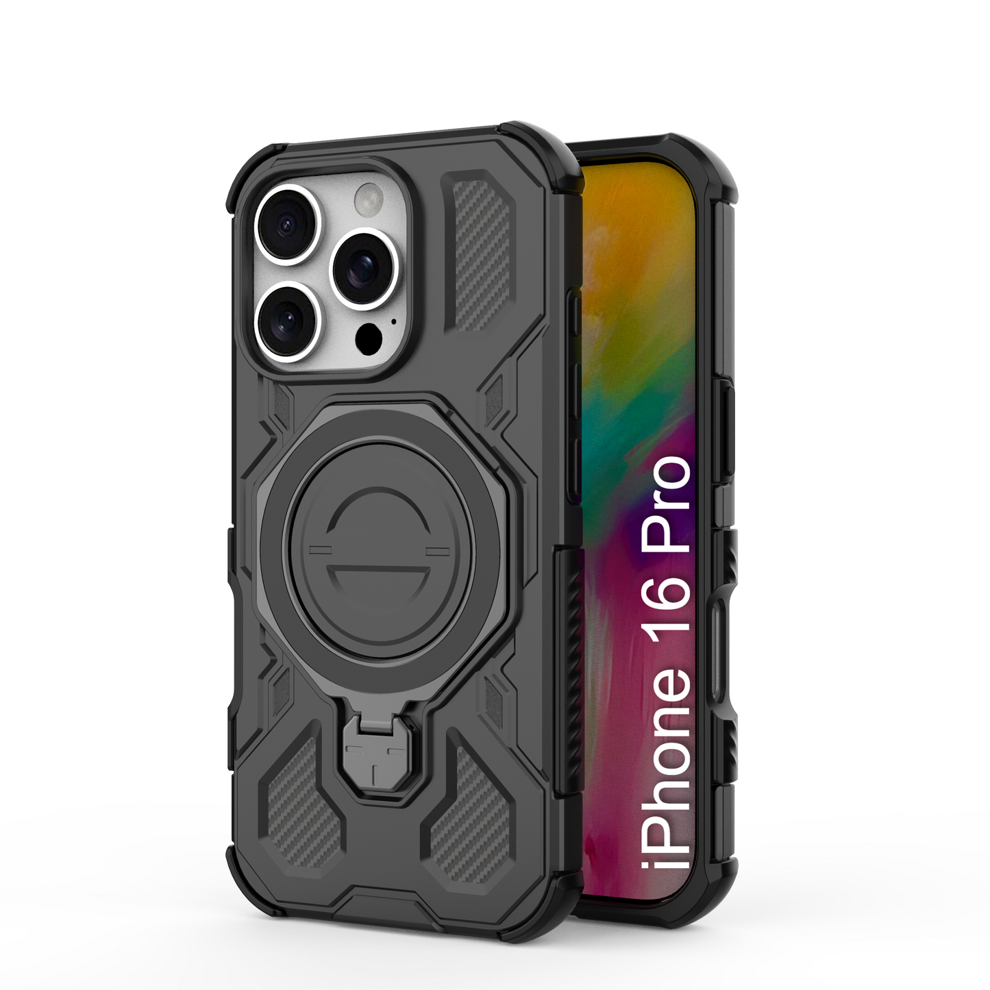 LuxuryKase Armour Ring Stand Case | 360° Rotating Kickstand | Heavy Duty Protection | Rugged Hybrid TPU+PC Design | Camera Protection | MagSafe Compatible For iPhone & Samsung Series