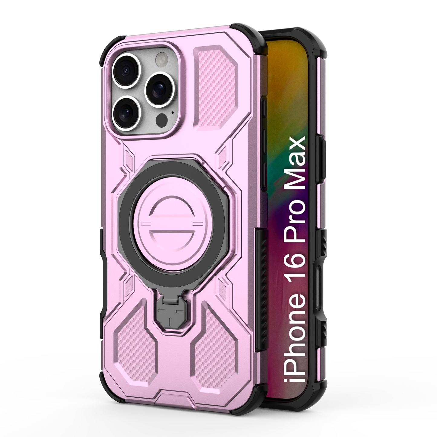 LuxuryKase Armour Ring Stand Case | 360° Rotating Kickstand | Heavy Duty Protection | Rugged Hybrid TPU+PC Design | Camera Protection | MagSafe Compatible For iPhone & Samsung Series