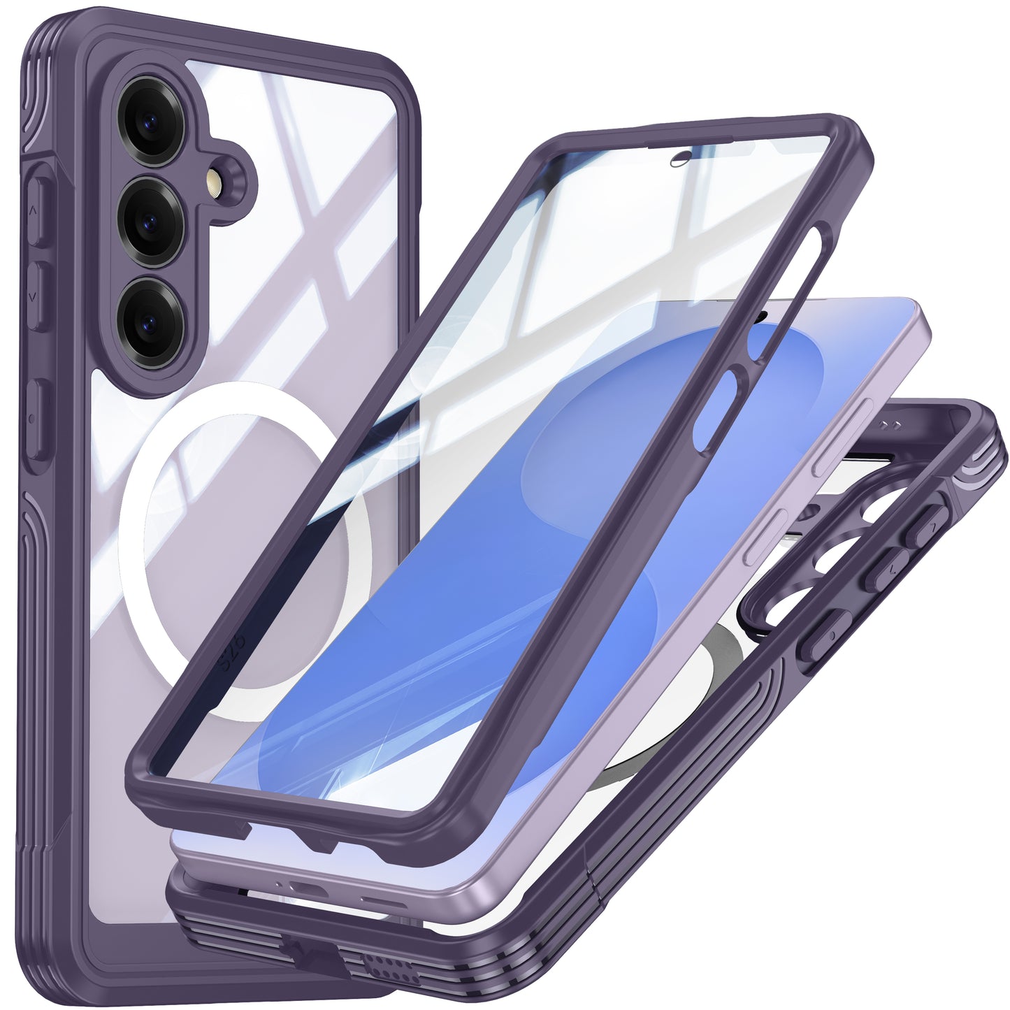 LuxuryKase Shockproof Front & Back Cover with Full Body Protection | Strong Grip | Camera & Screen Guard | Wireless Charging Support | Durable TPU+PC Design Cover For iPhone & Samsung Series