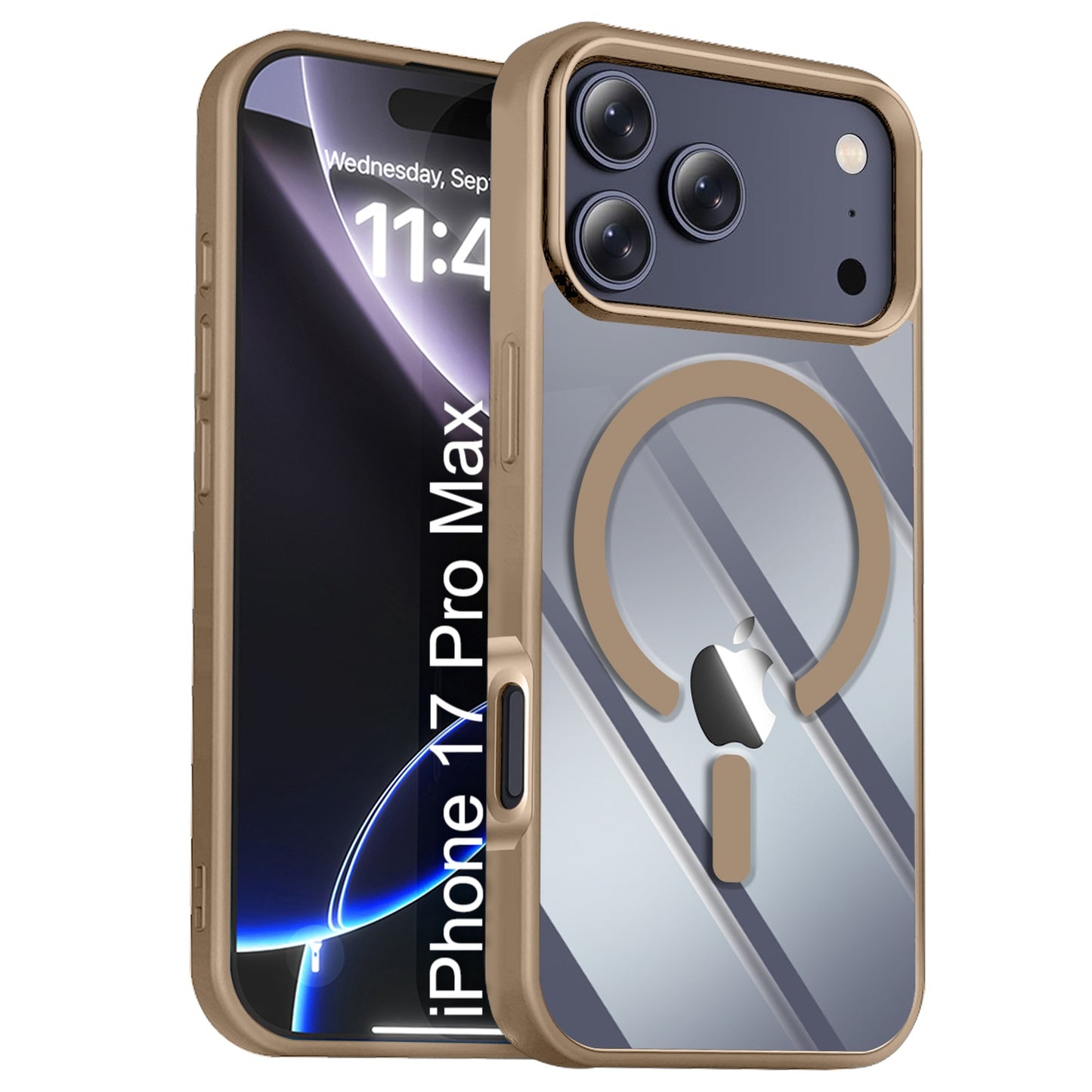 LuxuryKase Mag-Safe Compatible Transparent Back Case with Shockproof Bumper | Raised Camera Protection | Slim Fit Design | Wireless Charging Support For iPhone & Samsung Series