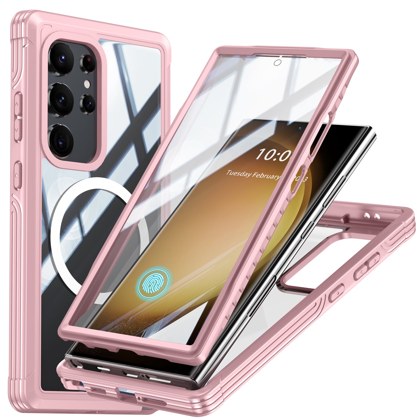 LuxuryKase Shockproof Front & Back Cover with Full Body Protection | Strong Grip | Camera & Screen Guard | Wireless Charging Support | Durable TPU+PC Design Cover For iPhone & Samsung Series