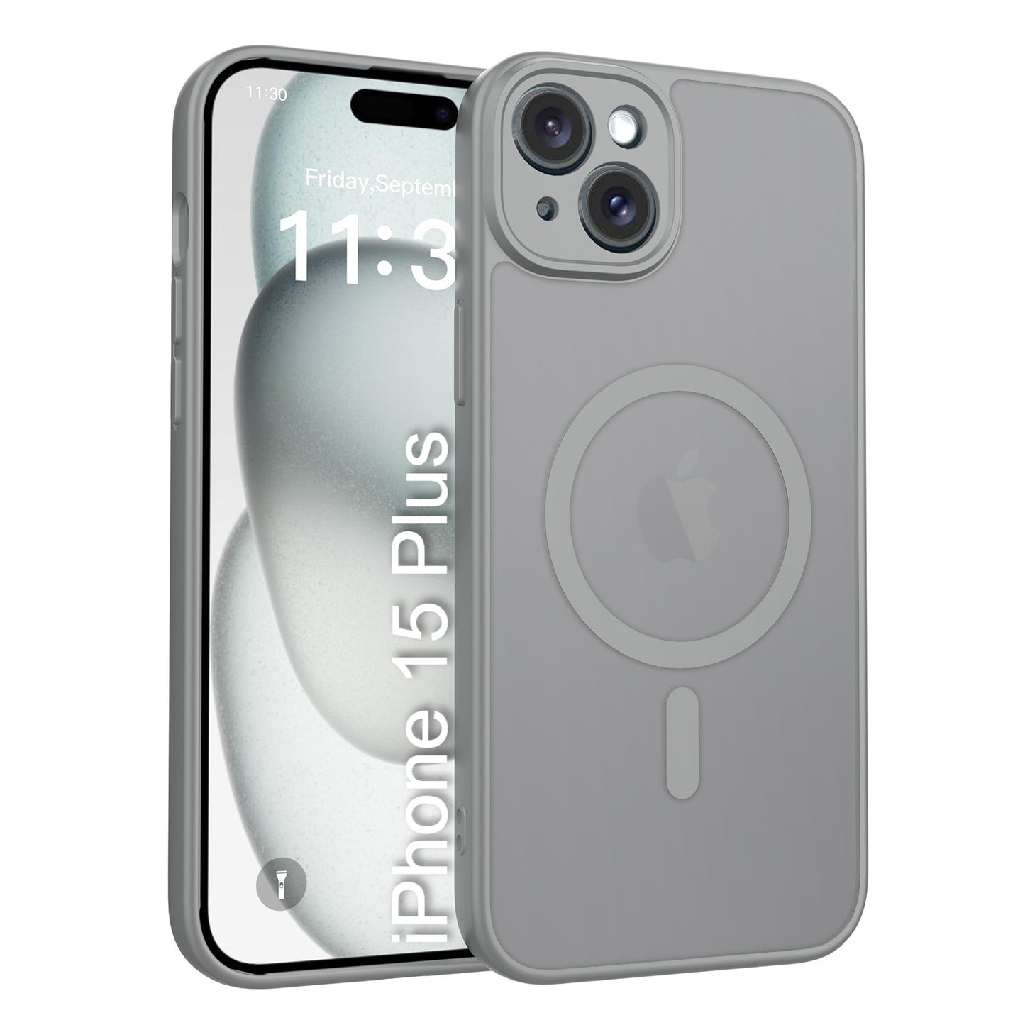 LuxuryKase Hybrid Shockproof Translucent Case | Matte Frosted Hard Back with Soft Edges | Full Camera Protection Bumper | Compatible with MagSafe | TPU & PC For iPhone & Samsung Series