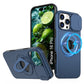 LuxuryKase Mag-Safe Shockproof Rugged Back Case with Finger Ring Kickstand & Sliding Camera Cover | Military Drop Protection | Wireless Charging Support For iPhone Series