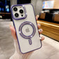 LuxuryKase Transparent Back Cover with Shimmer MagSafe Ring | Soft TPU Case | Stylish Shockproof Protective Mobile Case with Premium Finish For iPhone 15 & 16 Series
